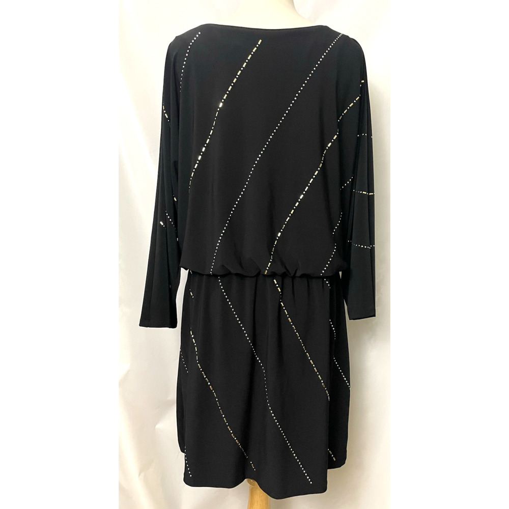 White House Black Market Women's Dress Stretch 3/4 Sleeve Black Size XL